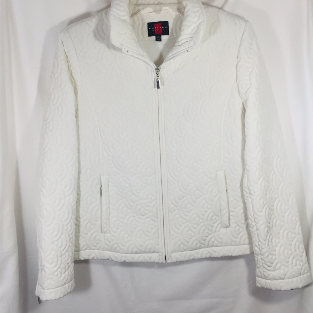 Gallery quilted petite white jacket